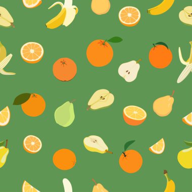 Renkli meyve ile Seamless modeli. Vektör çizim.
