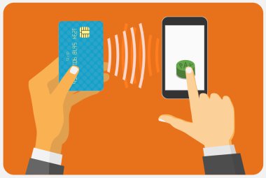Düz tasarım stil vektör çizim. Islem ile Smartphone
