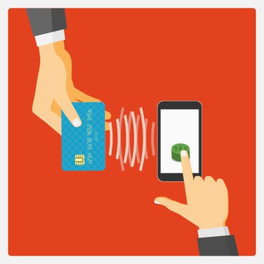 Düz tasarım stil vektör çizim. Islem ile Smartphone