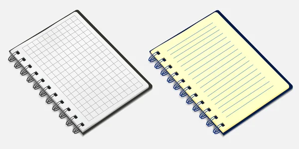 Set of spiral notebook. Vector illustration, isolated on white — Stock Vector