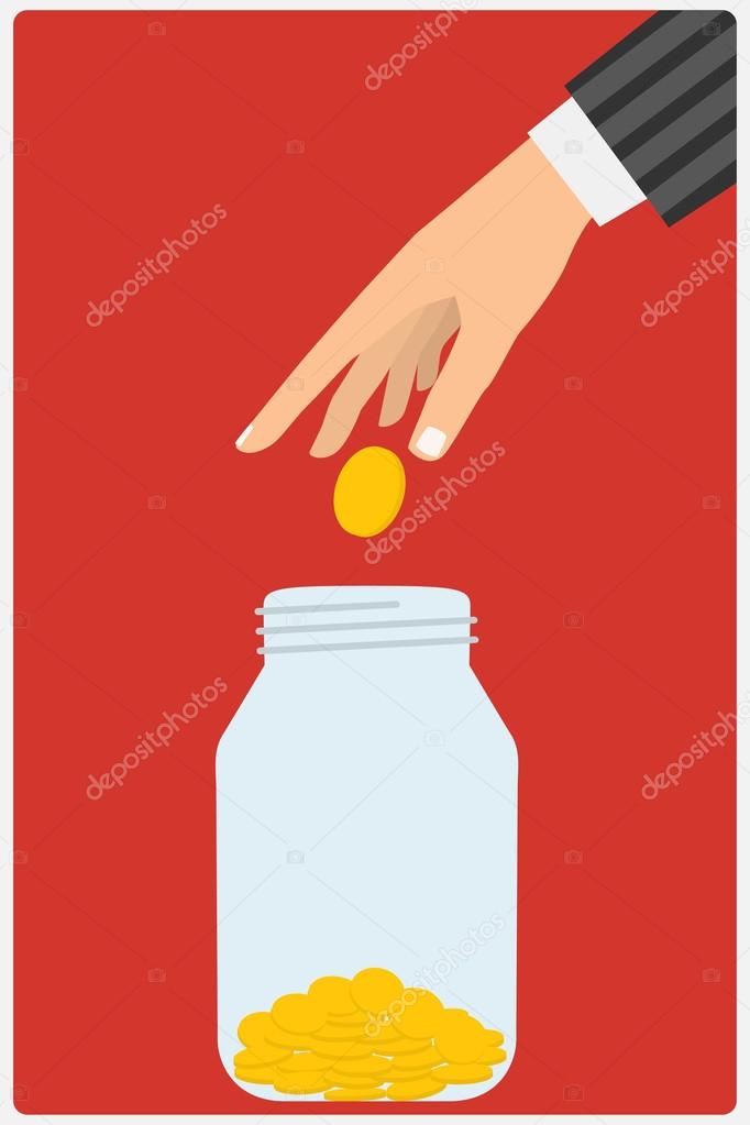 Flat design style vector illustration. Businessman's hand throwi