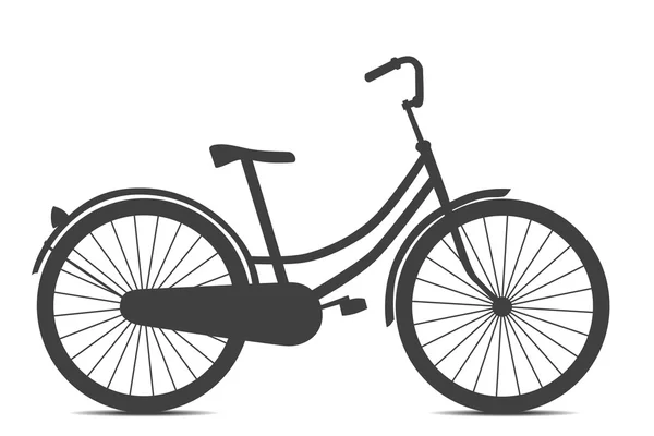 Schwarzes Fahrrad im Retro-Stil isoliert auf weißem Hintergrund — Stockvektor