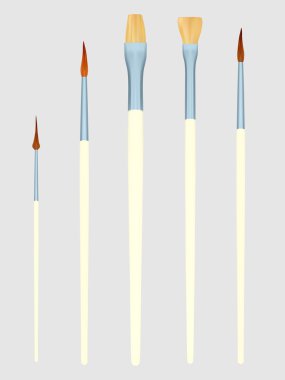 Yağlı Boya fırçaları kümesini. Vektör çizim