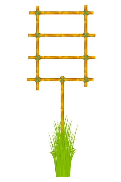 Wooden frame of old bamboo sticks. Vector illustration — Stock Vector