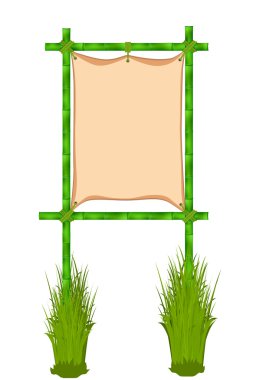 Bambu çerçeve. Beyaz arka plan üzerinde izole vektör çizim