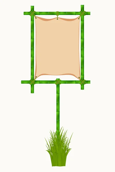 Bamboo frame. Vector illustration isolated on white background — Stock Vector