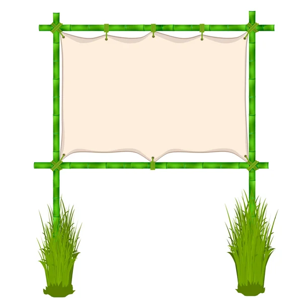 Bamboo frame. Vector illustration isolated on white background — Stock Vector