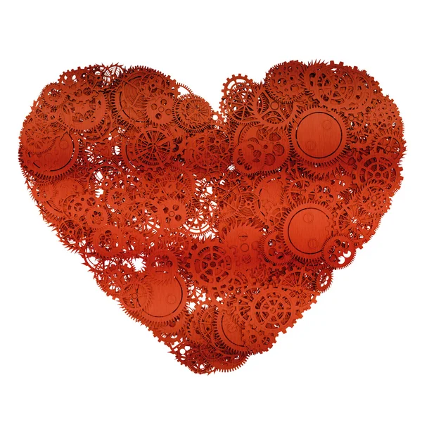 Heart made from gears. 3d illustration — Stock Photo, Image