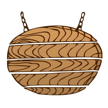 Ahşap tabelaları. Doodle çizilmiş. Vektör çizim