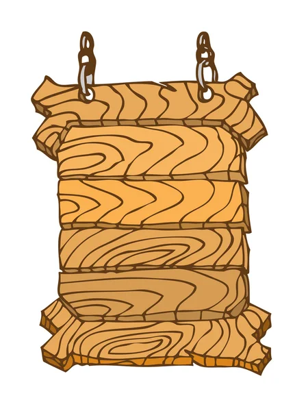 木製の標識。手描き落書き。ベクトル図 — ストックベクタ