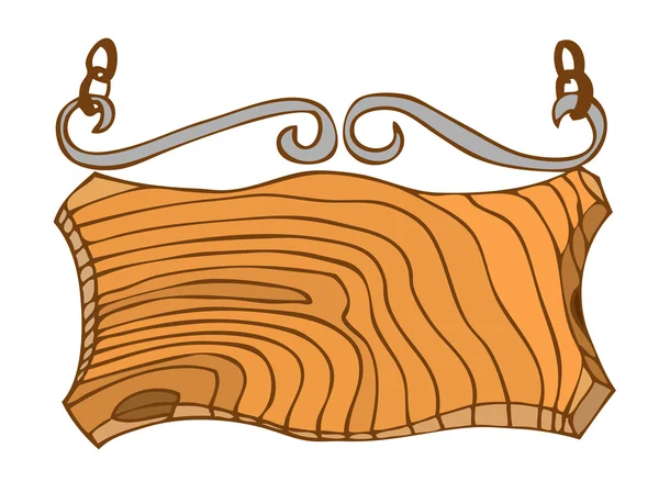 Holzwegweiser. Handgezeichnetes Doodle. Vektorillustration — Stockvektor