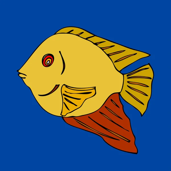 Тропічна риба. Ілюстрація. Ізольовані на синьому — стоковий вектор