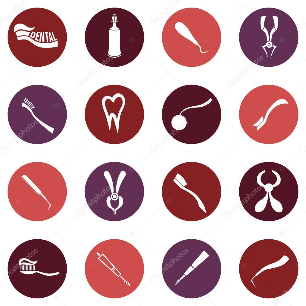 Set of Vector Dental theme icons