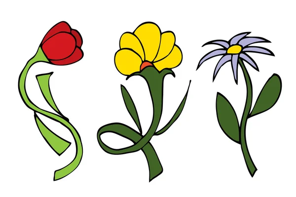 Doodles Collection Fleurs . — Image vectorielle