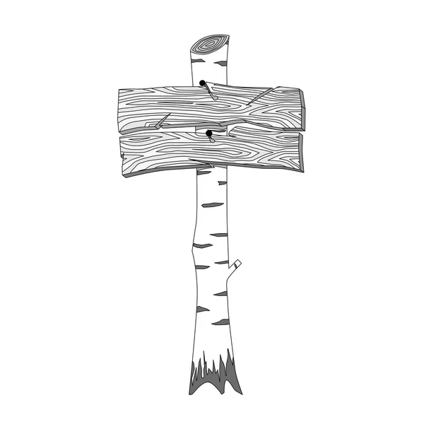 Hand getekend houten teken boord — Stockvector