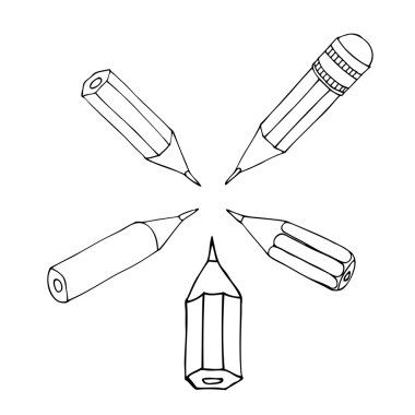 kalem seti. vektör çizim