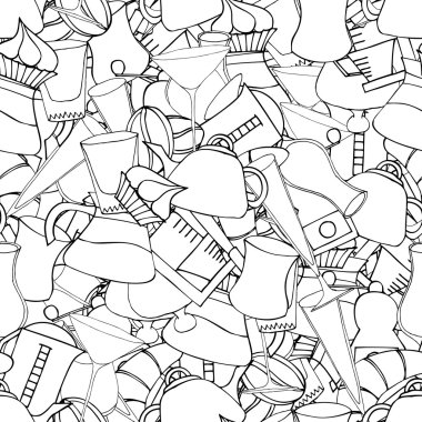 Sorunsuz doodle vektör desen elle çizilmiş Servis Kahvaltı