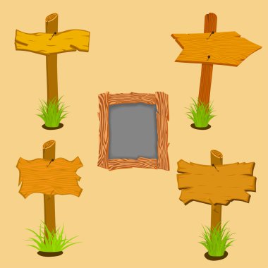 Bir çim kurullarında ahşap işareti kümesi