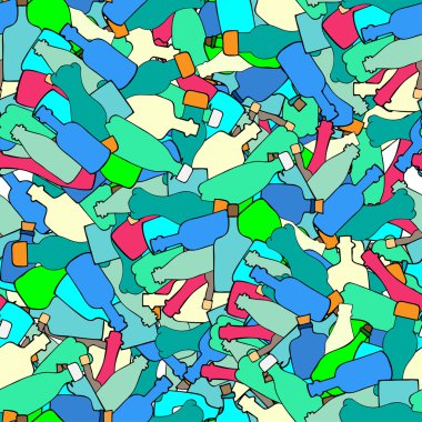 Dekoratif soyut hassas seamless modeli şişe ile.