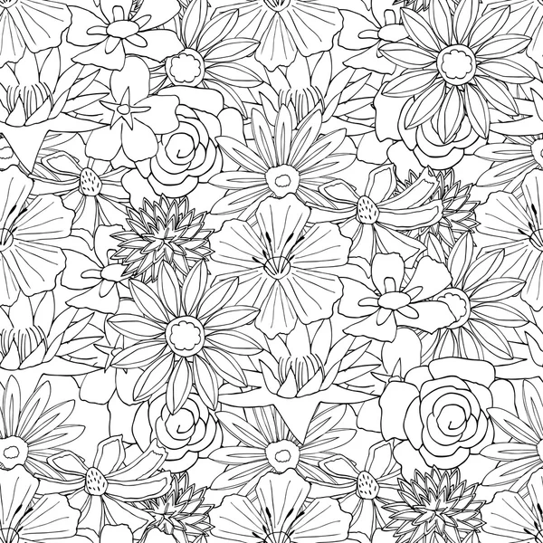 Floral fond de motif sans couture avec des feuilles. Ornement de caniches — Image vectorielle