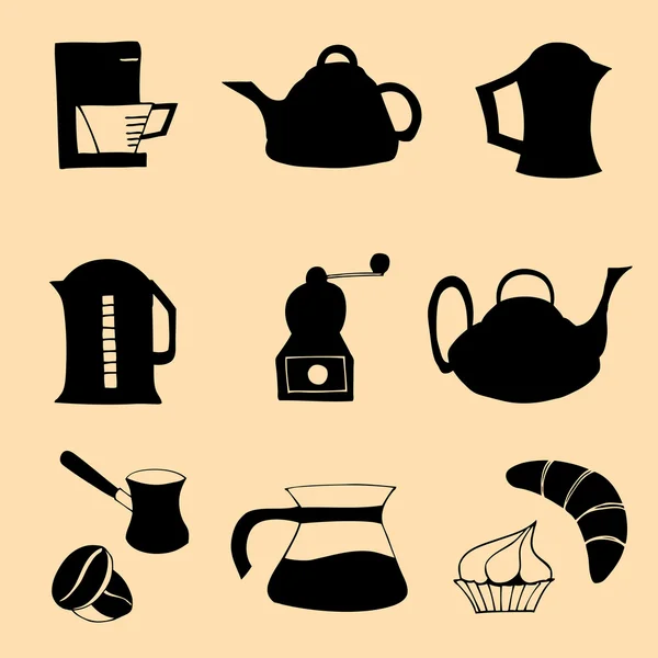 Koffie collectie. Vectorillustratie — Stockvector