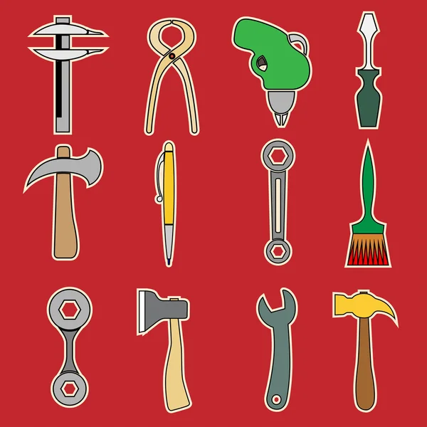 Set of tools. Isolated on white. Vector illustration — Stock Vector