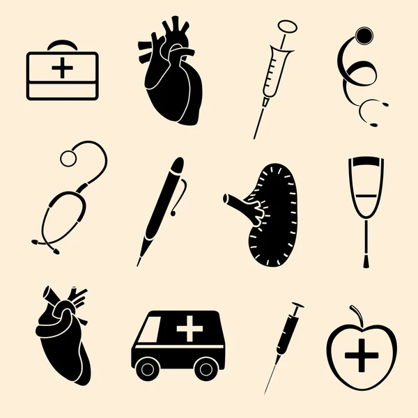 Set flat human organs icons illustration concept. — Stock Vector