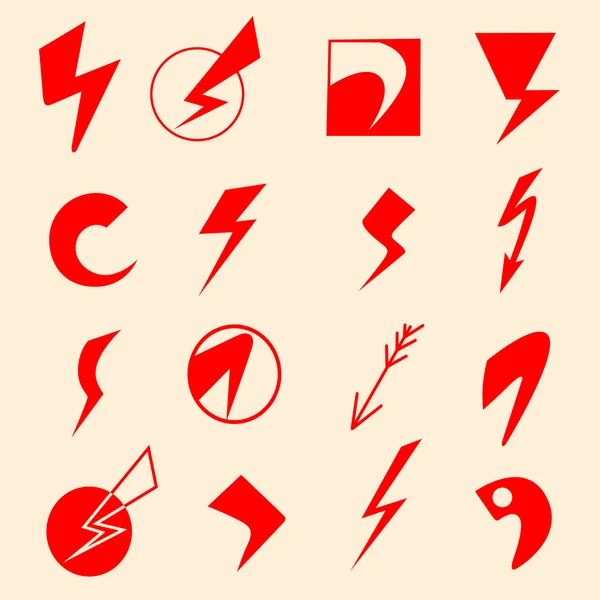 Conjunto de iconos relámpago y símbolos flash — Archivo Imágenes Vectoriales