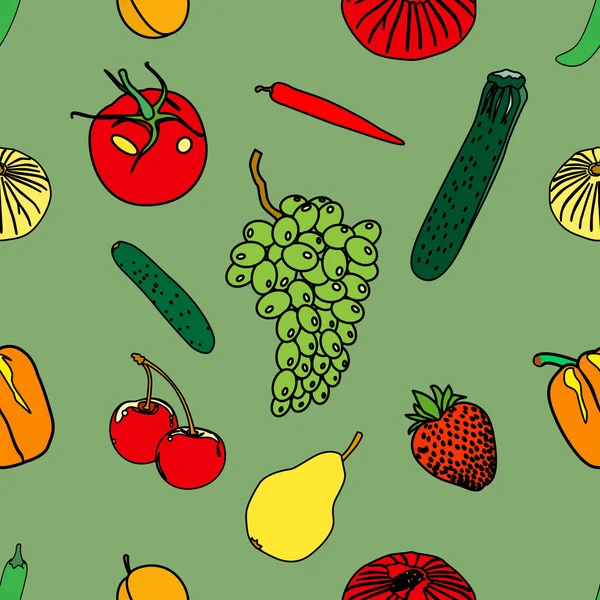 Set de Doodle de diferentes frutas aisladas sobre fondo blanco — Vector de stock