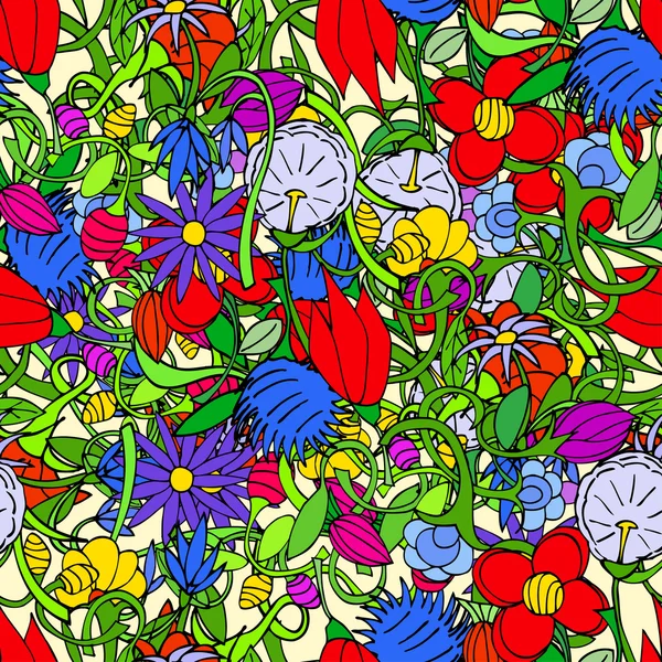 Fondo floral vector sin costuras. Patrón sin costura . — Archivo Imágenes Vectoriales