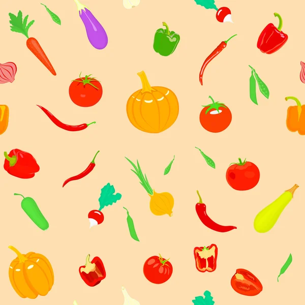 Patrón sin costura con verduras. Se puede utilizar para el papel pintado, web — Vector de stock