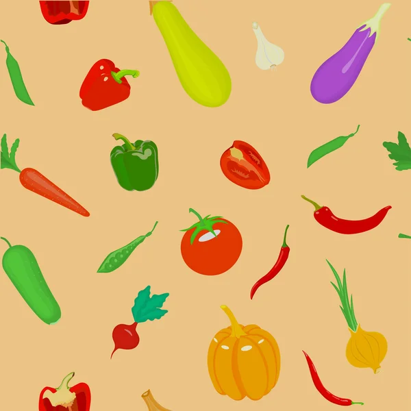 Naadloze patroon met groenten. Kan worden gebruikt voor wallpaper, web — Stockvector