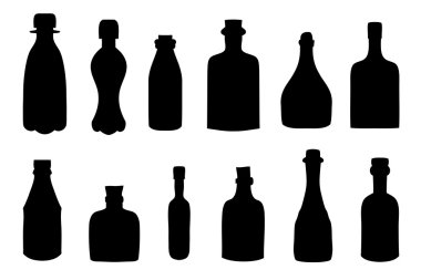 vektör kümesi kroki şişeler