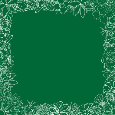 Çiçekli Çerçeve öğeleri doodle