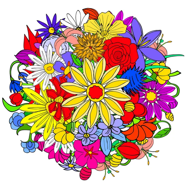Fundo padrão sem costura floral com folhas. Ornamento de doodles —  Vetores de Stock