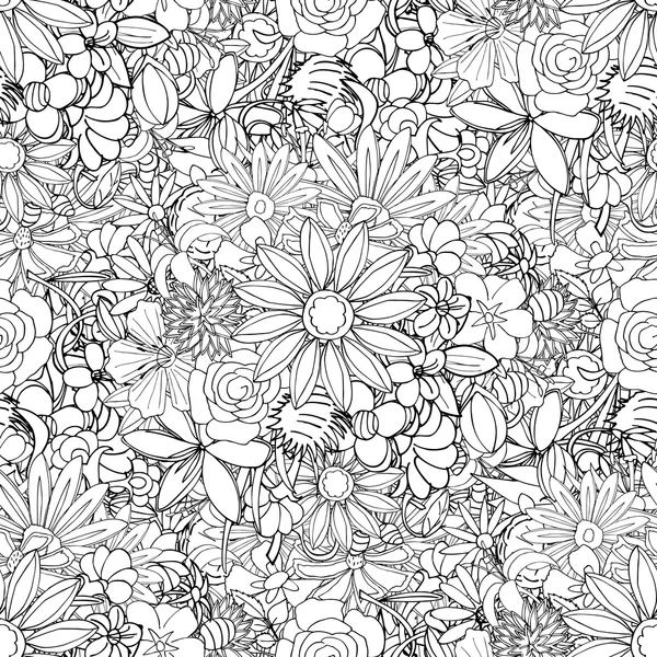 Floral fond de motif sans couture avec des feuilles. Ornement de caniches — Image vectorielle