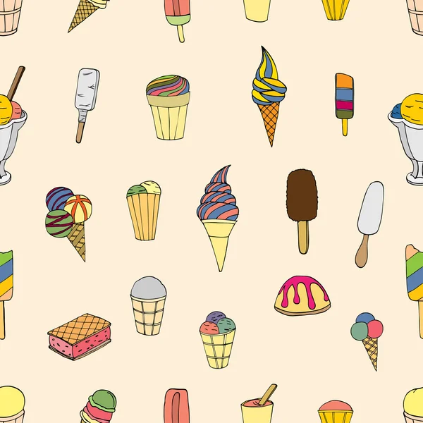 Seamless pattern with ice cream — Stock Vector