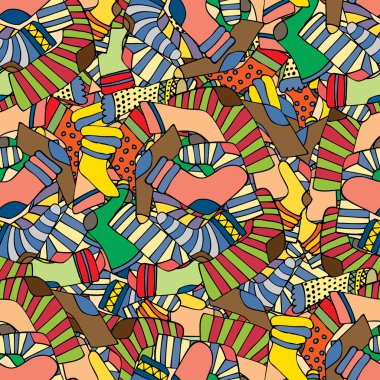 Chevr farklı doodle elle çizilmiş çorap ile Seamless Modeli