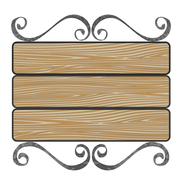 Letrero con tablones de madera — Vector de stock