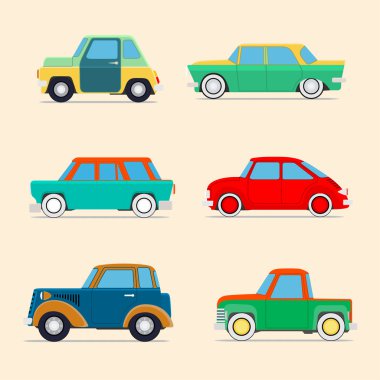 Retro otomobil seti .