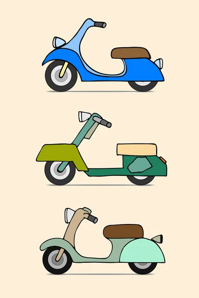 Scooter retro transport vintage motorcykel — Stock vektor