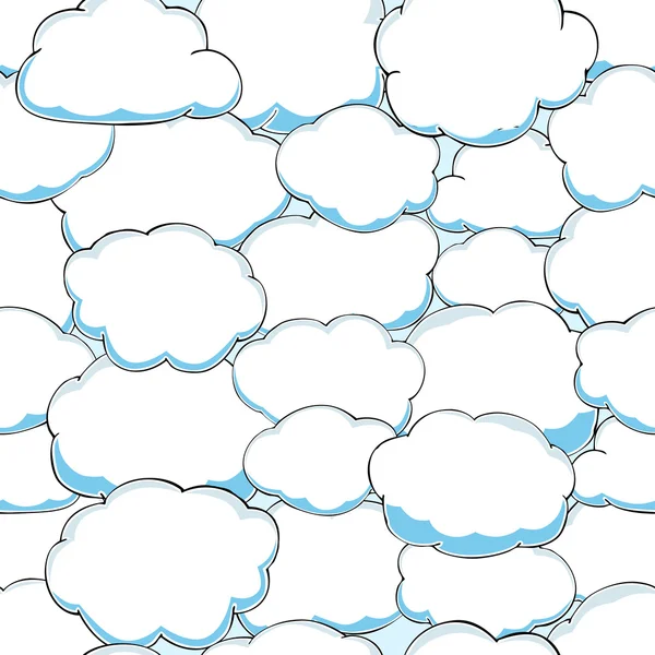 Seamless pattern of clouds on blue sky — Stock Vector