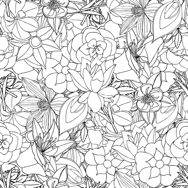 Floral seamless pattern background with leaves. — Stock Vector