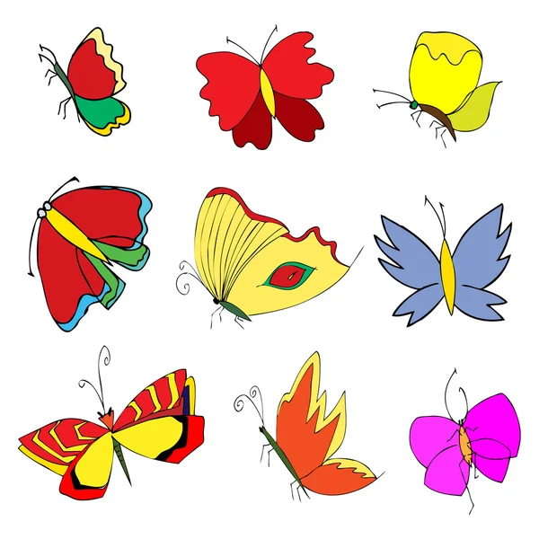 Insects doodle set — Stock Vector