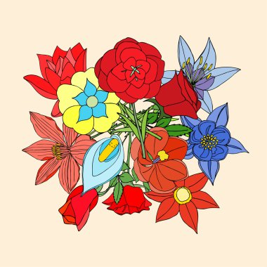 yaprakları ile çiçek arka plan.