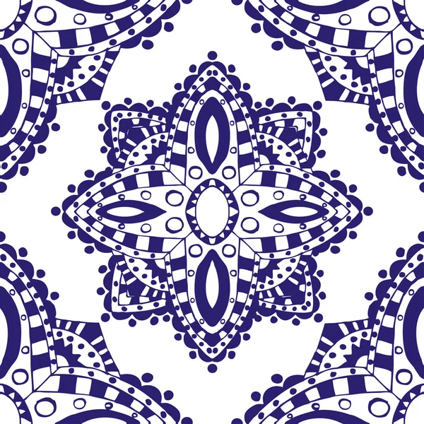 青のシームレスなパターン — ストックベクタ