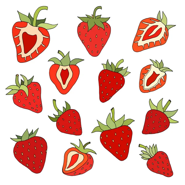 Set de fresas . — Archivo Imágenes Vectoriales