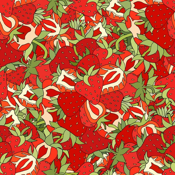 Nahtlose Muster Set rote Erdbeeren — Stockvektor