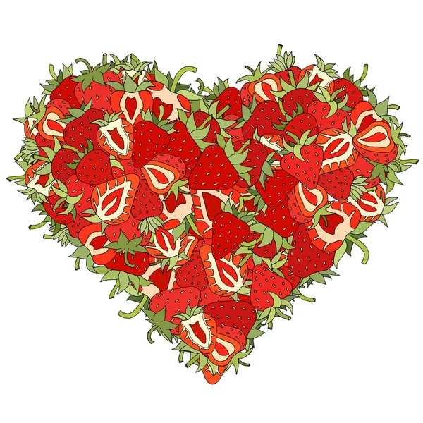 Corazón hecho de fresas — Archivo Imágenes Vectoriales