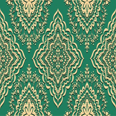 Yeşil zemin üzerine Dikişsiz desen
